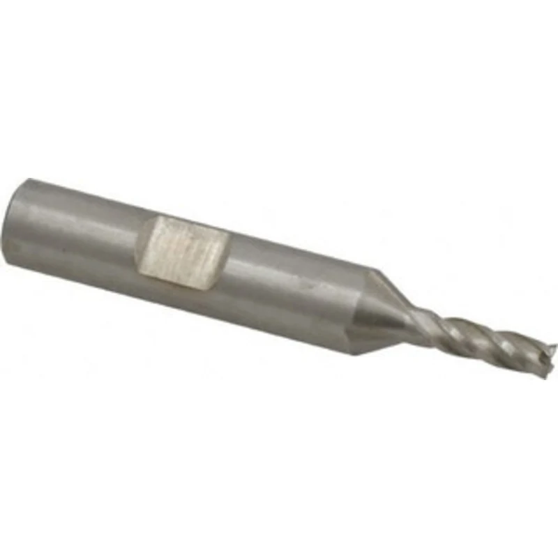 Value Collection 4mm, 1/2 LOC, 3/8 Shank Diam, 2-3/8 OAL, 4 Flute, Cobalt Square End Mill Single End, Uncoated, Spira...